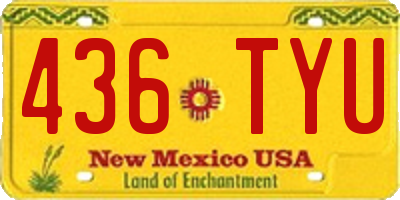NM license plate 436TYU