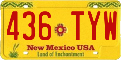 NM license plate 436TYW