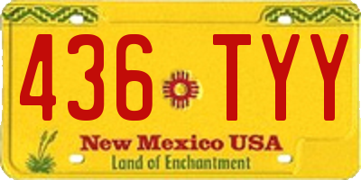 NM license plate 436TYY