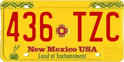 NM license plate 436TZC