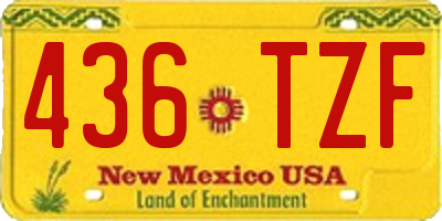 NM license plate 436TZF