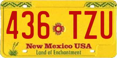 NM license plate 436TZU