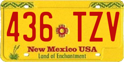 NM license plate 436TZV