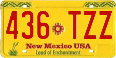 NM license plate 436TZZ