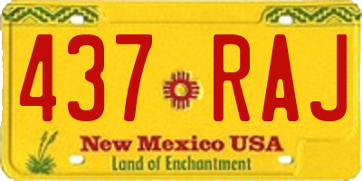 NM license plate 437RAJ