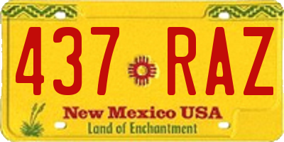 NM license plate 437RAZ