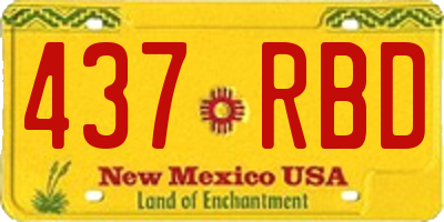 NM license plate 437RBD