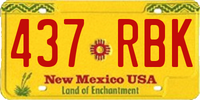 NM license plate 437RBK
