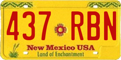 NM license plate 437RBN