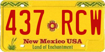NM license plate 437RCW