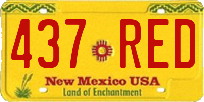 NM license plate 437RED