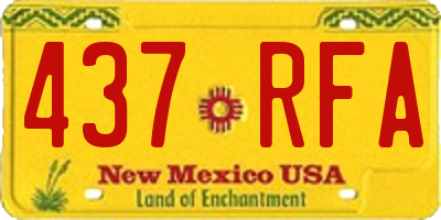 NM license plate 437RFA