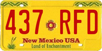 NM license plate 437RFD