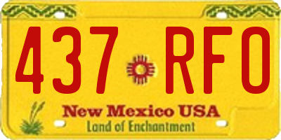 NM license plate 437RFO