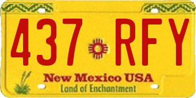 NM license plate 437RFY