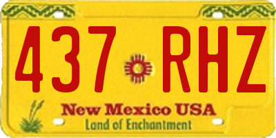 NM license plate 437RHZ
