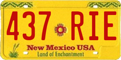NM license plate 437RIE