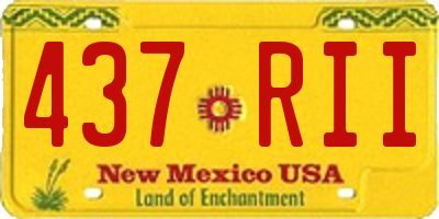 NM license plate 437RII