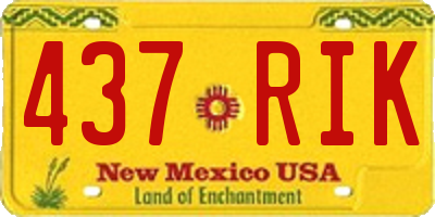 NM license plate 437RIK