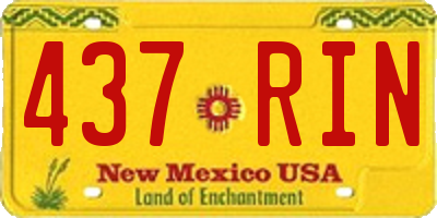 NM license plate 437RIN