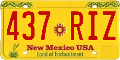 NM license plate 437RIZ