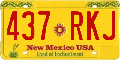 NM license plate 437RKJ