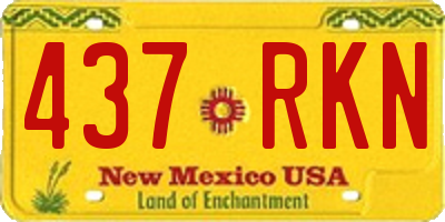 NM license plate 437RKN