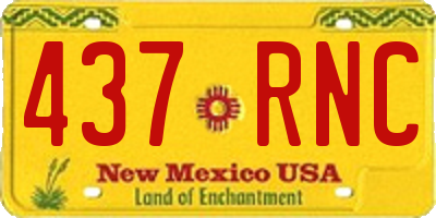 NM license plate 437RNC
