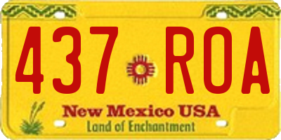 NM license plate 437ROA