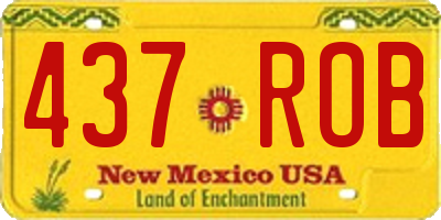 NM license plate 437ROB