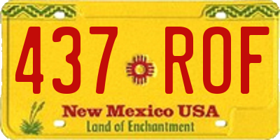 NM license plate 437ROF