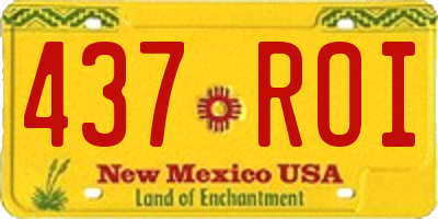 NM license plate 437ROI