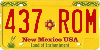 NM license plate 437ROM