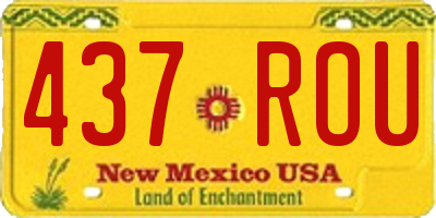 NM license plate 437ROU