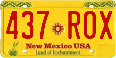 NM license plate 437ROX