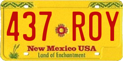 NM license plate 437ROY