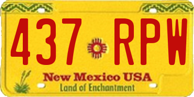 NM license plate 437RPW