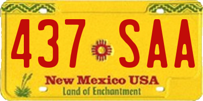 NM license plate 437SAA
