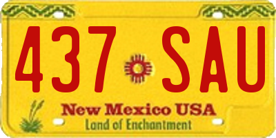 NM license plate 437SAU