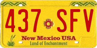 NM license plate 437SFV