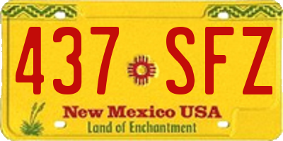 NM license plate 437SFZ