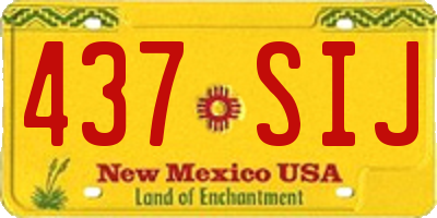 NM license plate 437SIJ