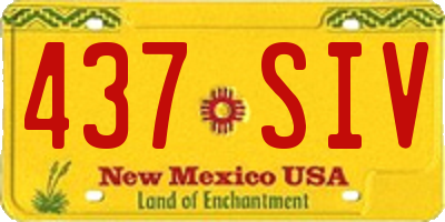 NM license plate 437SIV