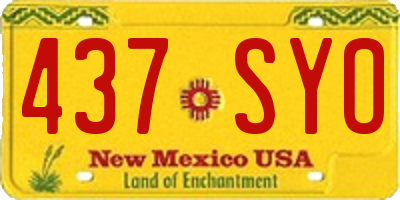 NM license plate 437SYO