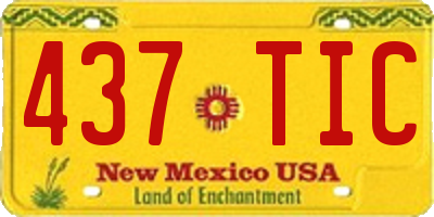 NM license plate 437TIC
