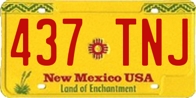 NM license plate 437TNJ