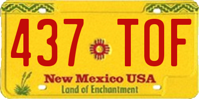 NM license plate 437TOF