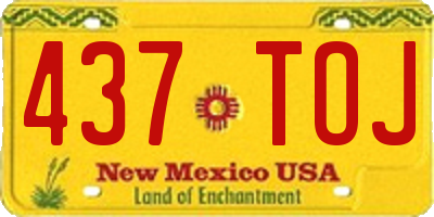 NM license plate 437TOJ