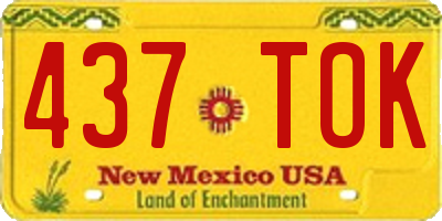 NM license plate 437TOK
