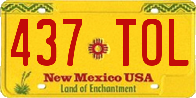 NM license plate 437TOL
